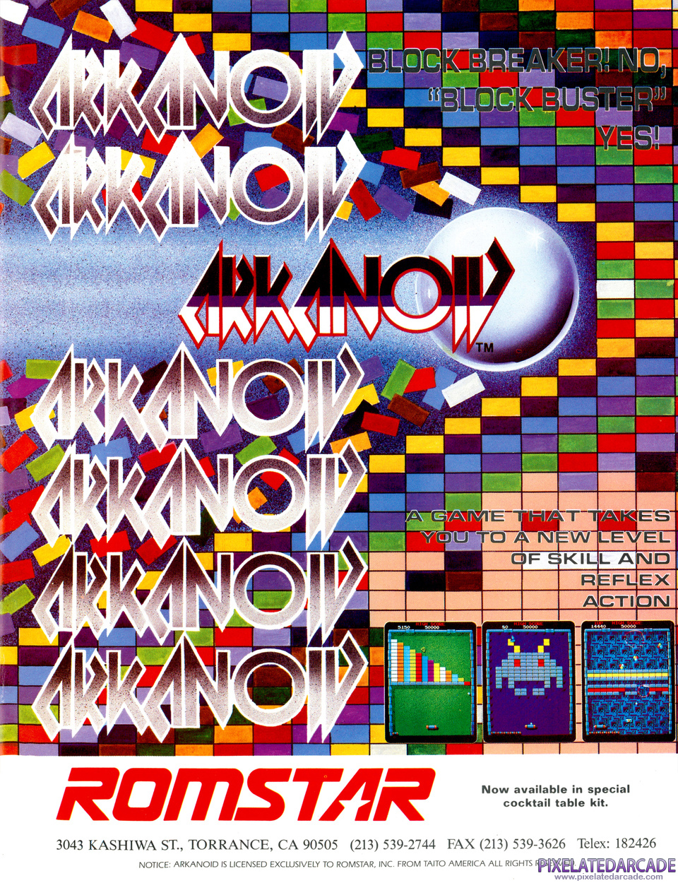Arkanoid Advertisement: Arkanoid flyer