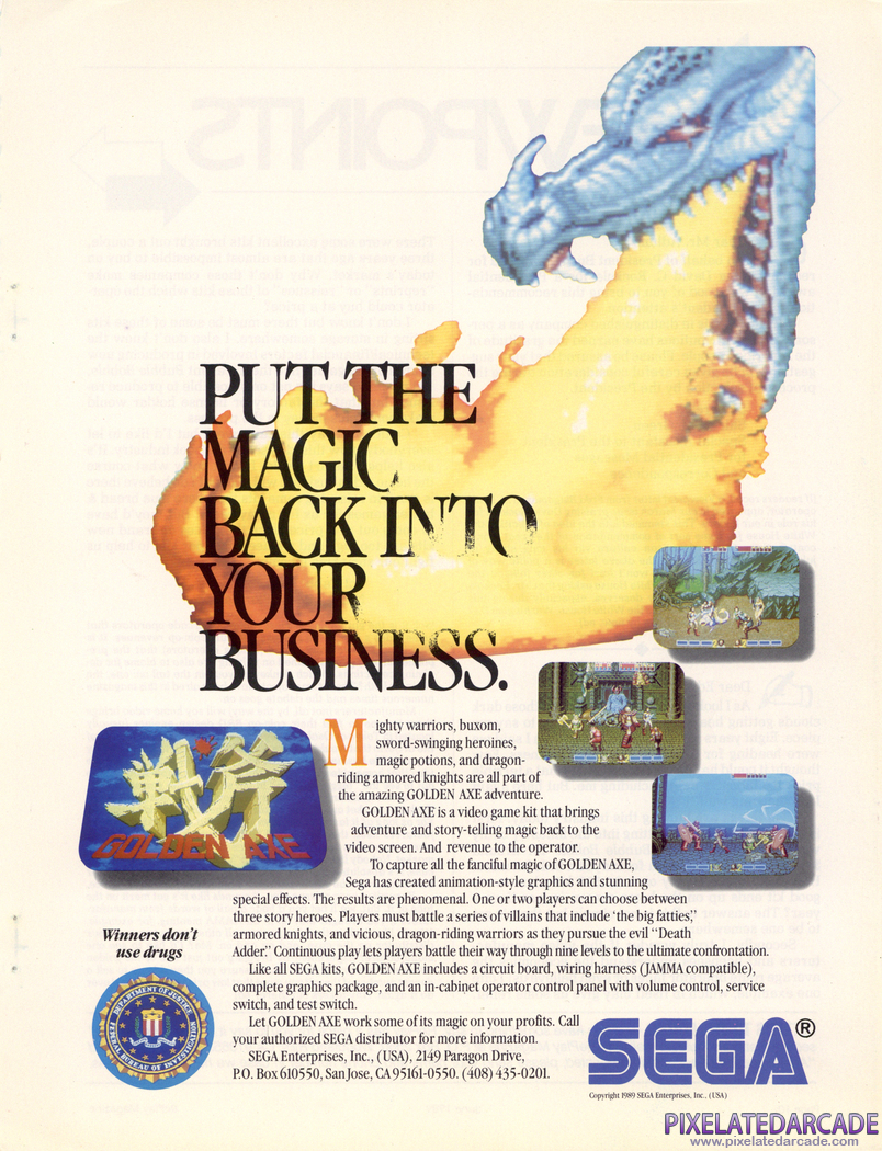 Golden Axe Advertisement: Golden Axe flyer