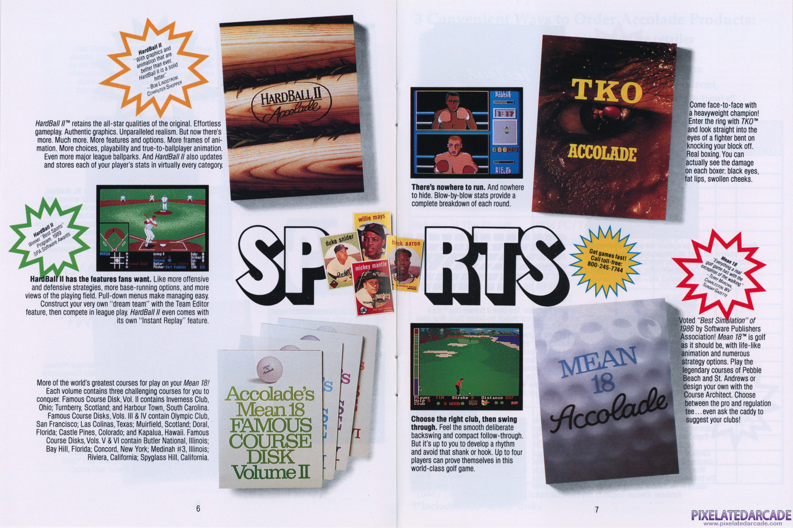 HardBall II Advertisement: Accolade 1990 product catalog