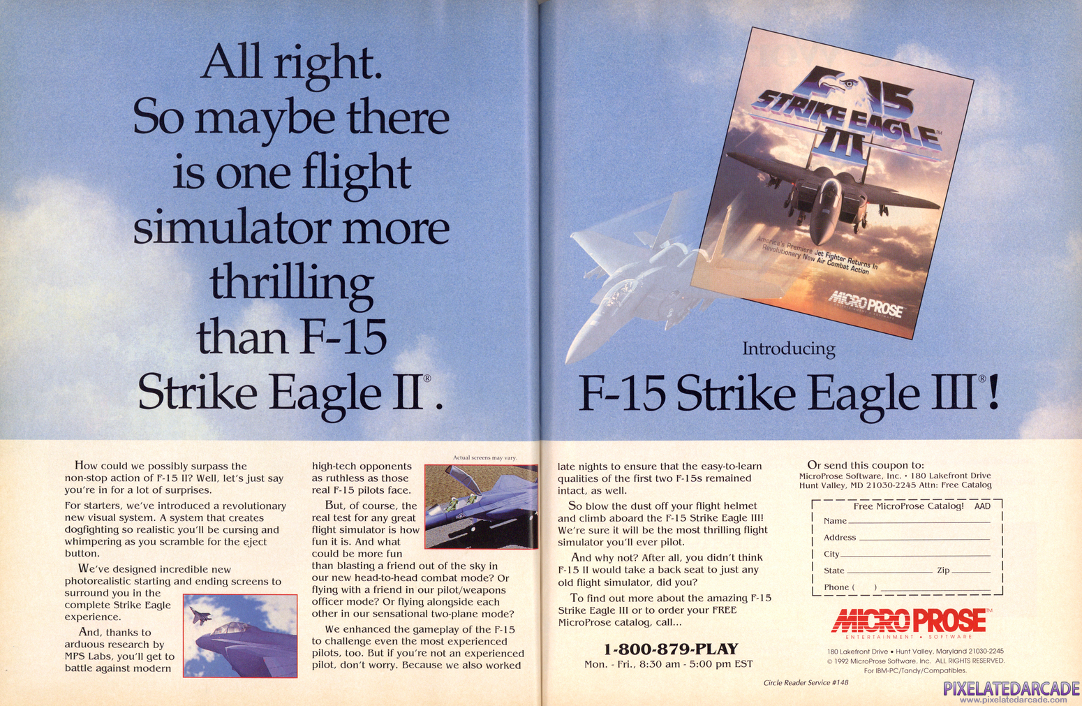 F-15 Strike Eagle III Advertisement: November 1992 magazine ad