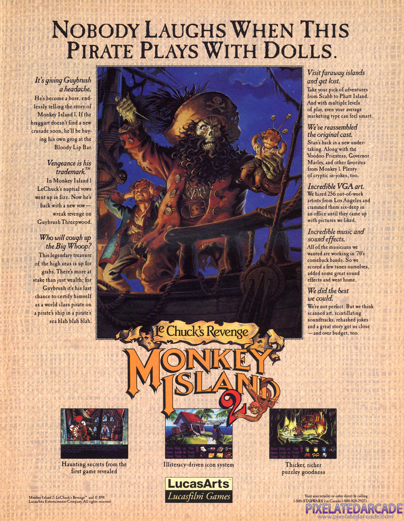 Monkey Island 2: LeChuck's Revenge Advertisement: June 1992 magazine ad