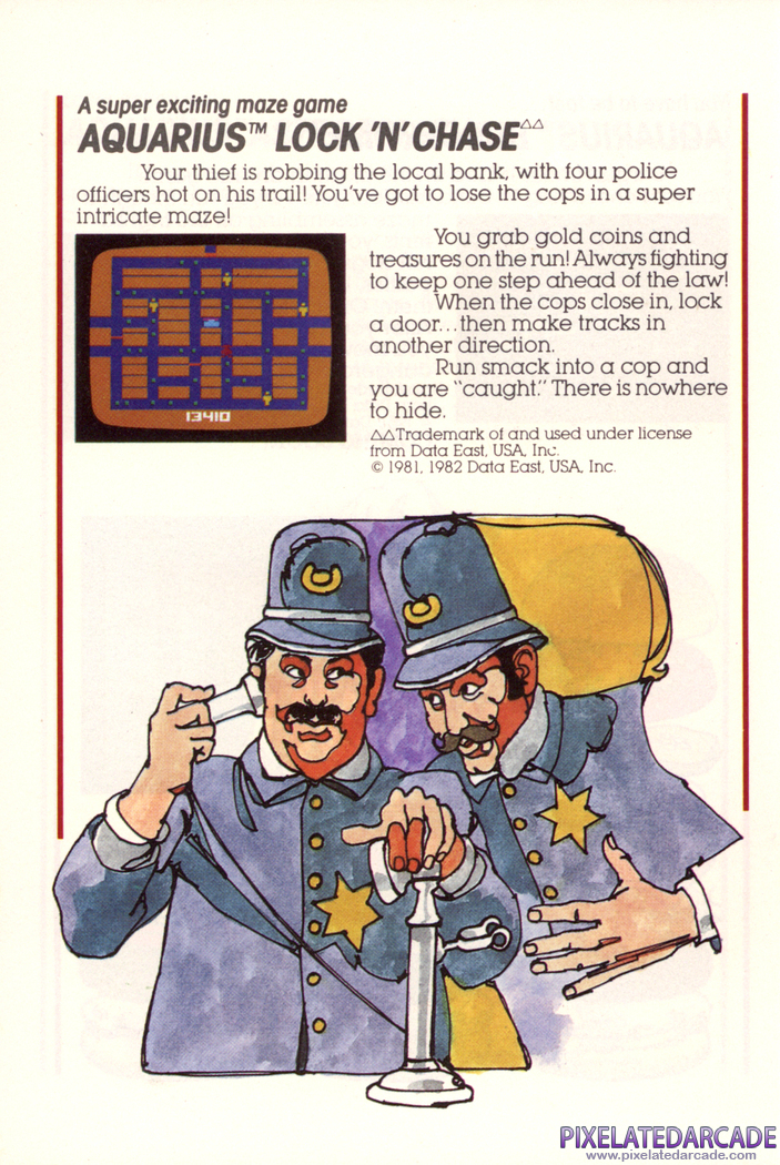 Lock 'n' Chase Advertisement: Mattel Aquarius Program Catalog
