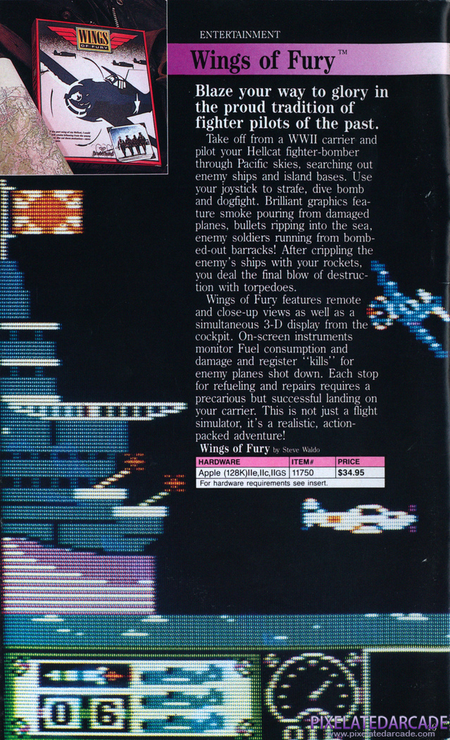 Wings of Fury Advertisement: Br0derbund 1987-1988 product catalog