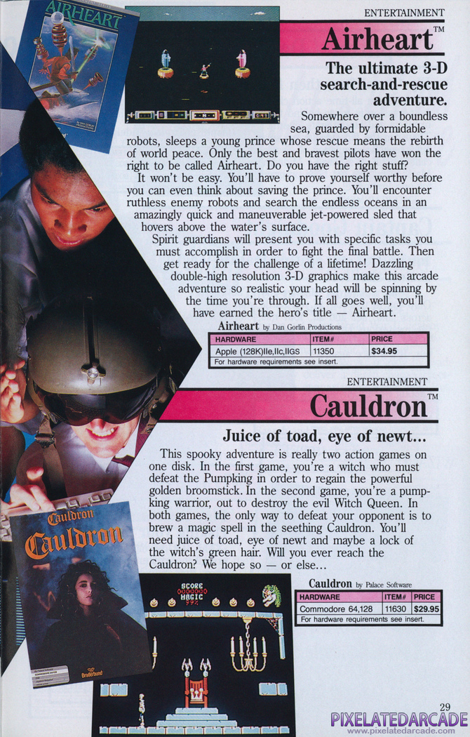 Cauldron Advertisement: Br0derbund 1987-1988 product catalog