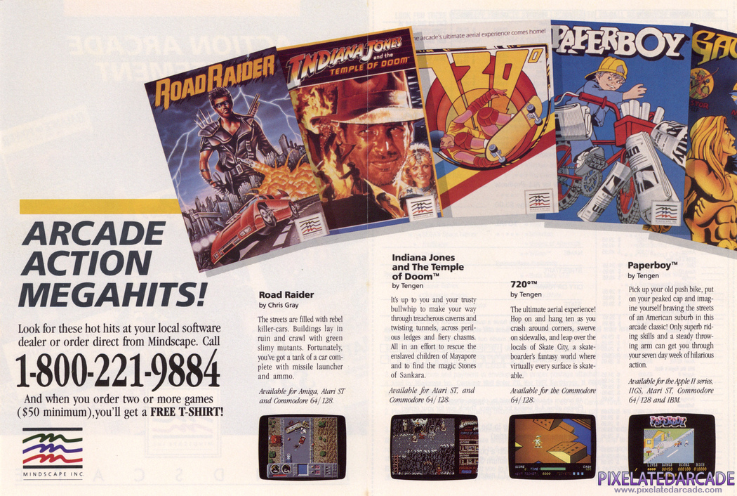 Indiana Jones and the Temple of Doom Advertisement: Mindscape product catalog