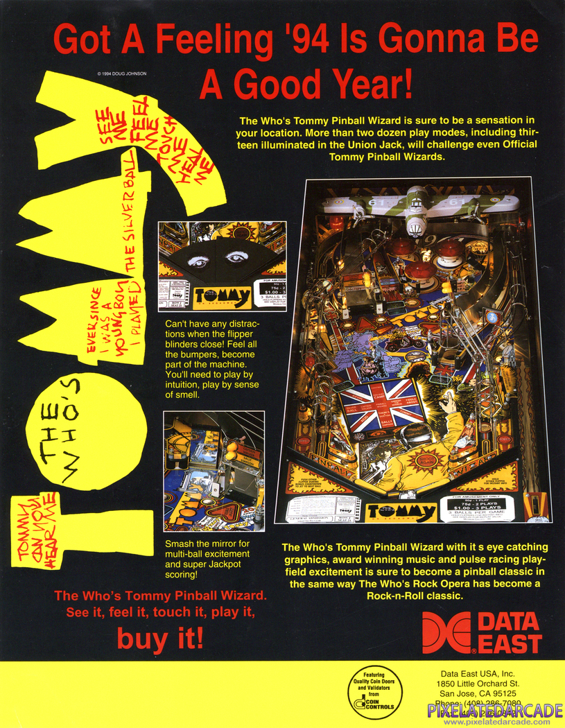 The Who's Tommy Pinball Wizard Advertisement: The Who's Tommy Pinball Wizard flyer - Back