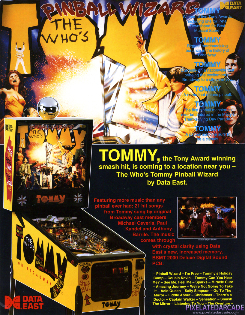 The Who's Tommy Pinball Wizard Advertisement: The Who's Tommy Pinball Wizard flyer - Front