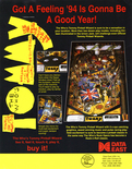 The Who's Tommy Pinball Wizard flyer - Back