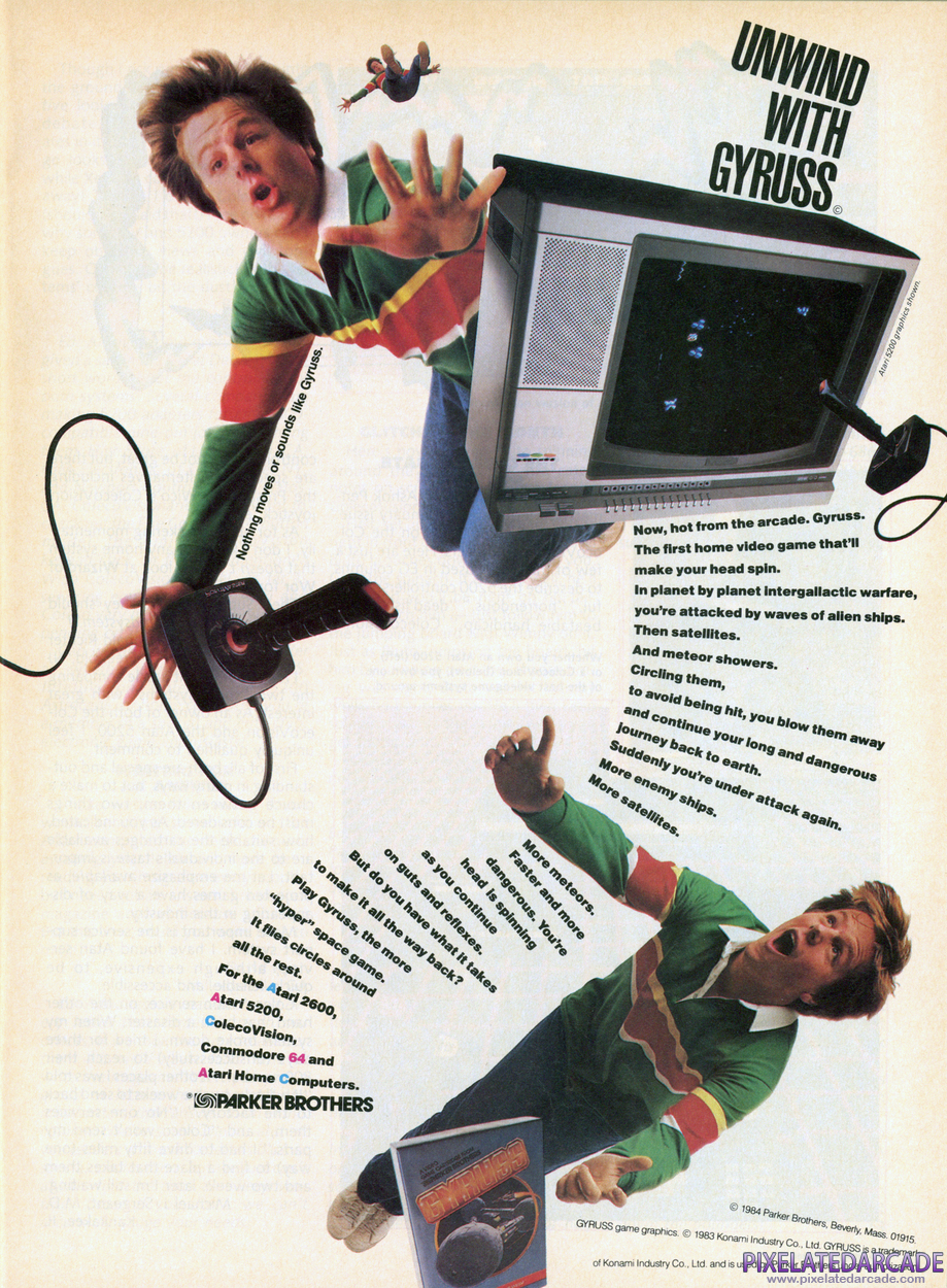 Gyruss Advertisement: July 1984 magazine ad