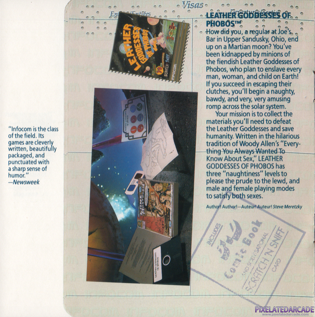 Leather Goddesses of Phobos Advertisement: Leather Goddesses of Phobos in the Infocom product catalog