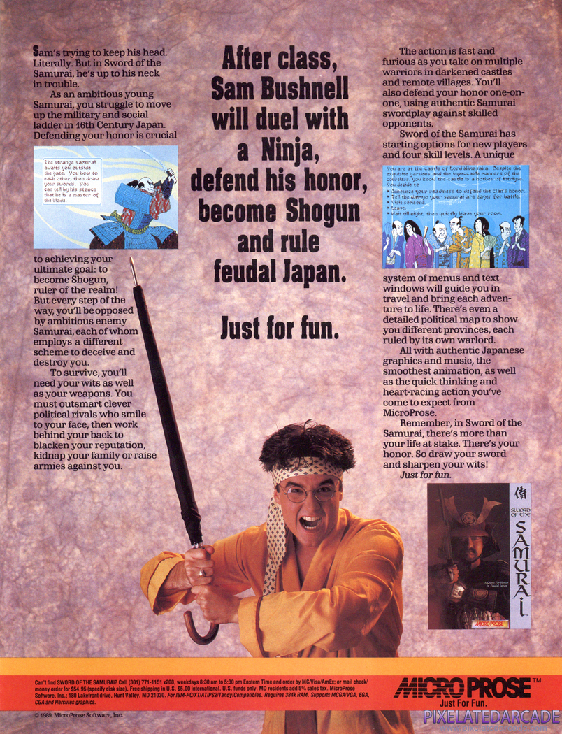 Sword of the Samurai Advertisement: January 1990 magazine ad