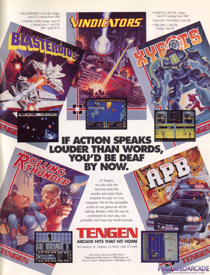 APB Advertisement: Tengen January 1990 magazine ad