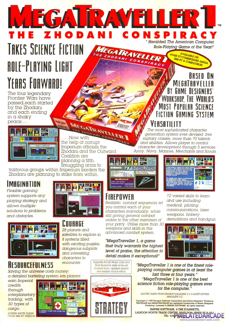 MegaTraveller 1: The Zhodani Conspiracy Advertisement: March 1991 magazine ad