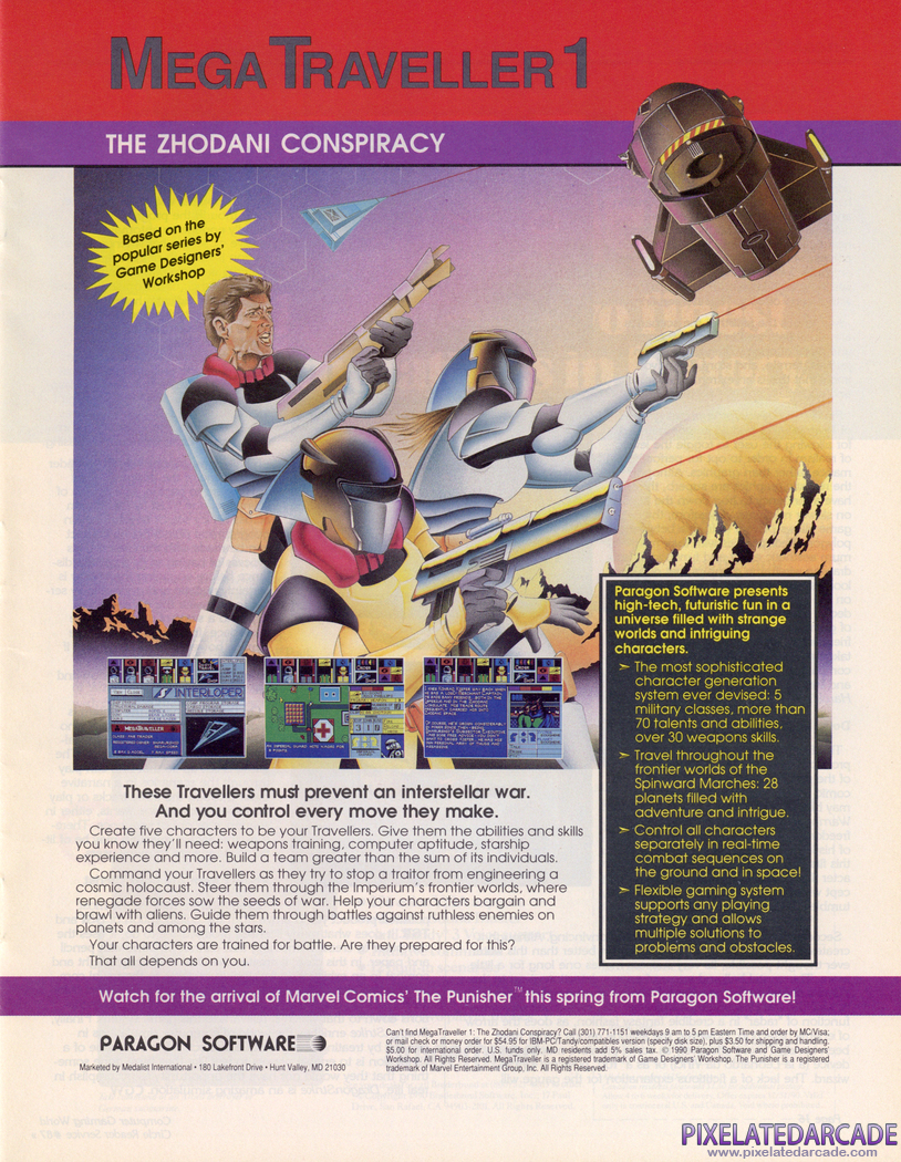 MegaTraveller 1: The Zhodani Conspiracy Advertisement: May 1990 magazine ad