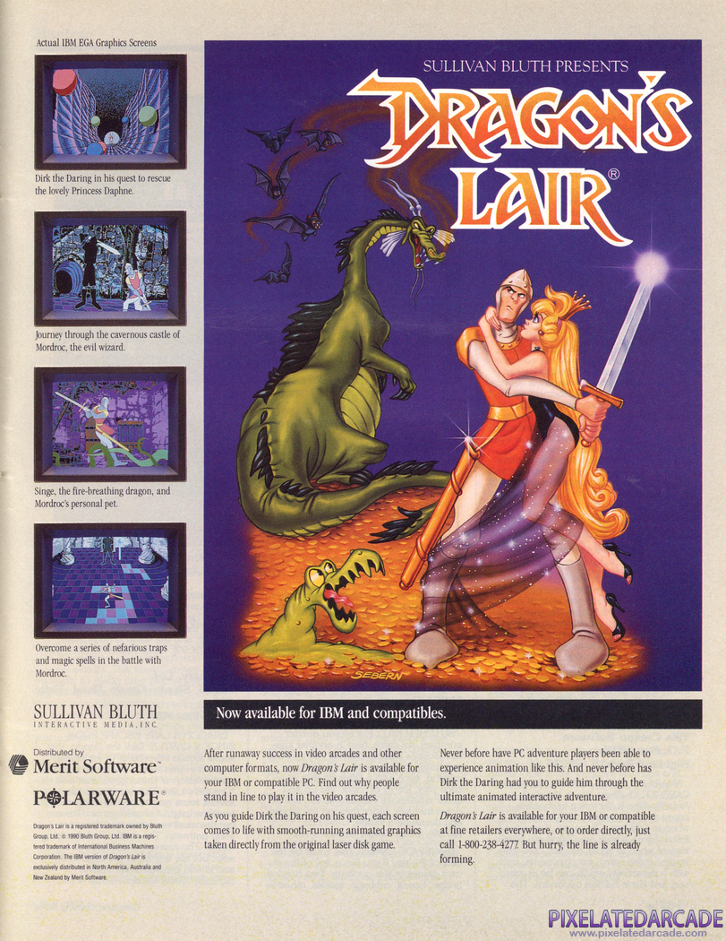 Dragon's Lair Advertisement: May 1990 magazine ad