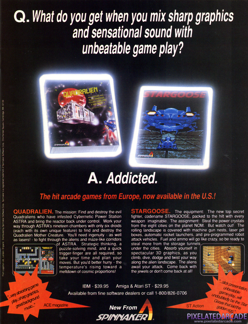Quadralien Advertisement: January 1990 magazine ad