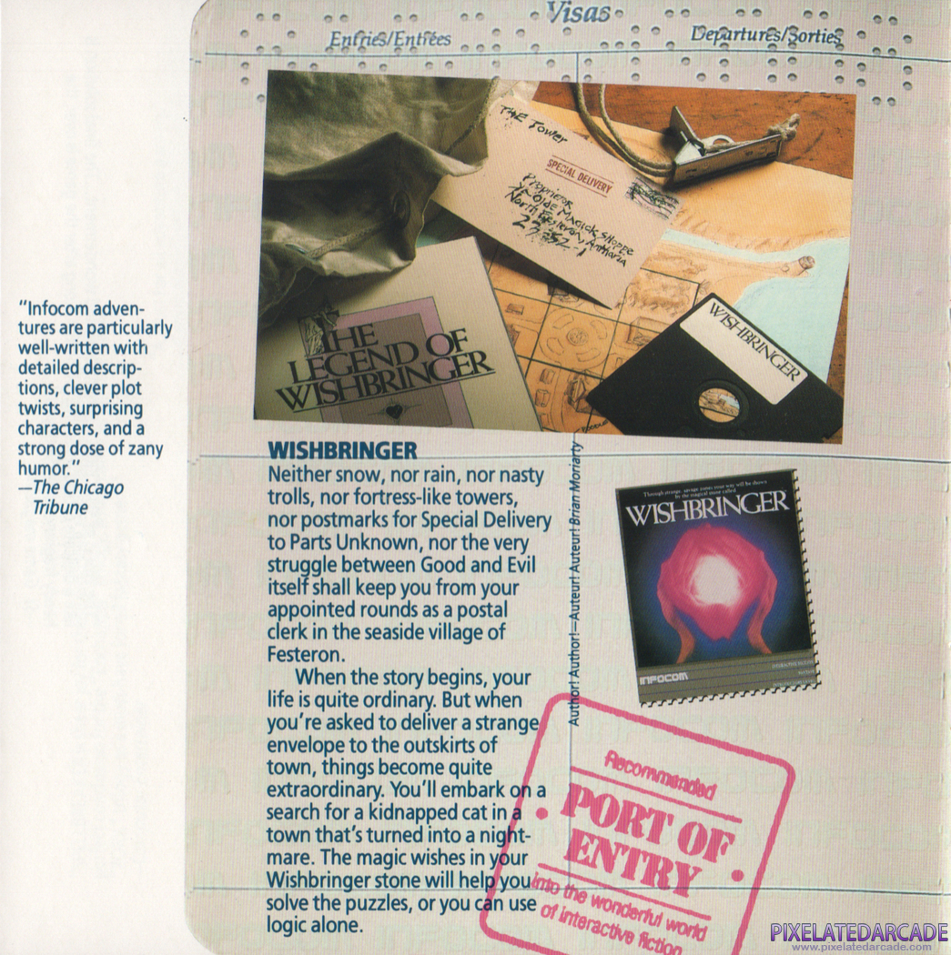 Wishbringer Advertisement: Wishbringer in the Infocom product catalog