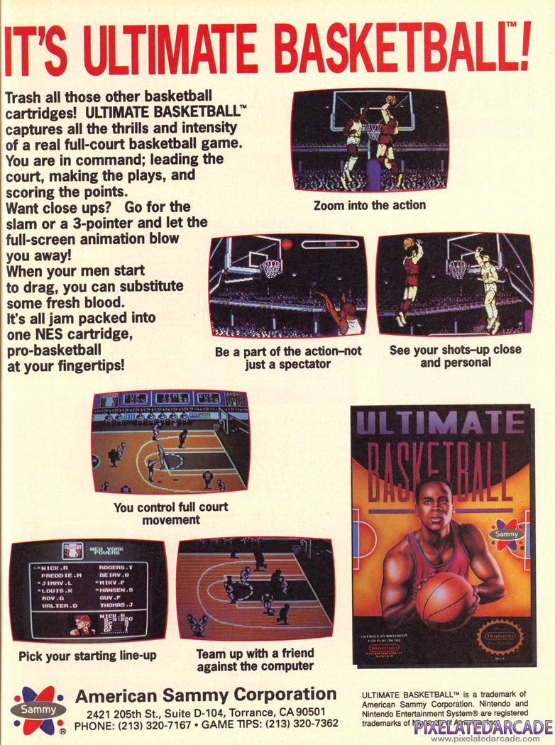 Ultimate Basketball Advertisement: January 1991 magazine ad