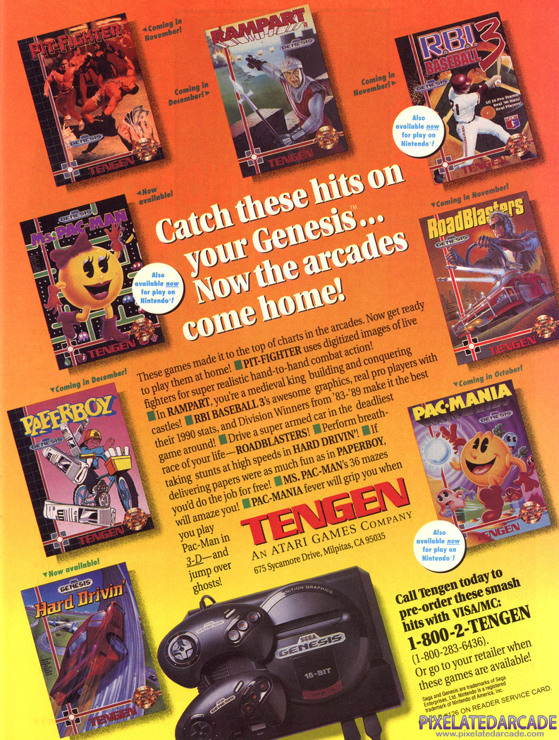 Paperboy Advertisement: Tengen November 1991 magazine ad