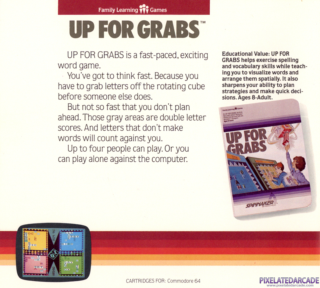 Up for Grabs Advertisement: Spinnaker 1983 product catalog