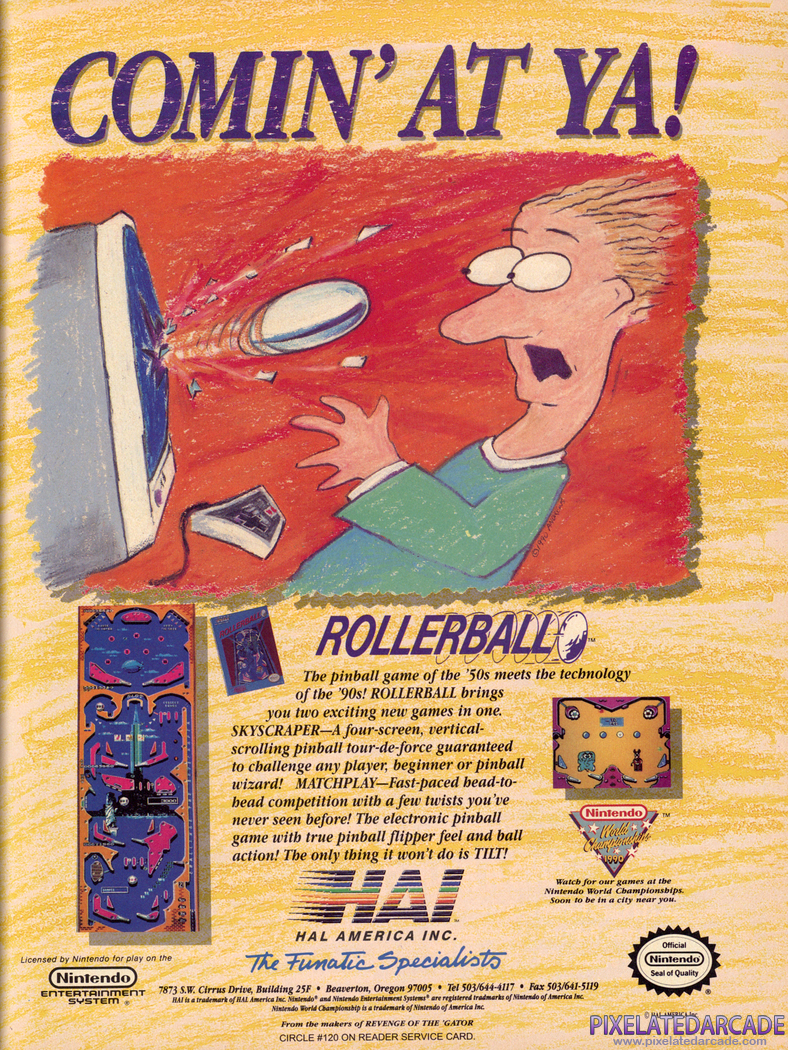 Rollerball Advertisement: November 1990 magazine ad