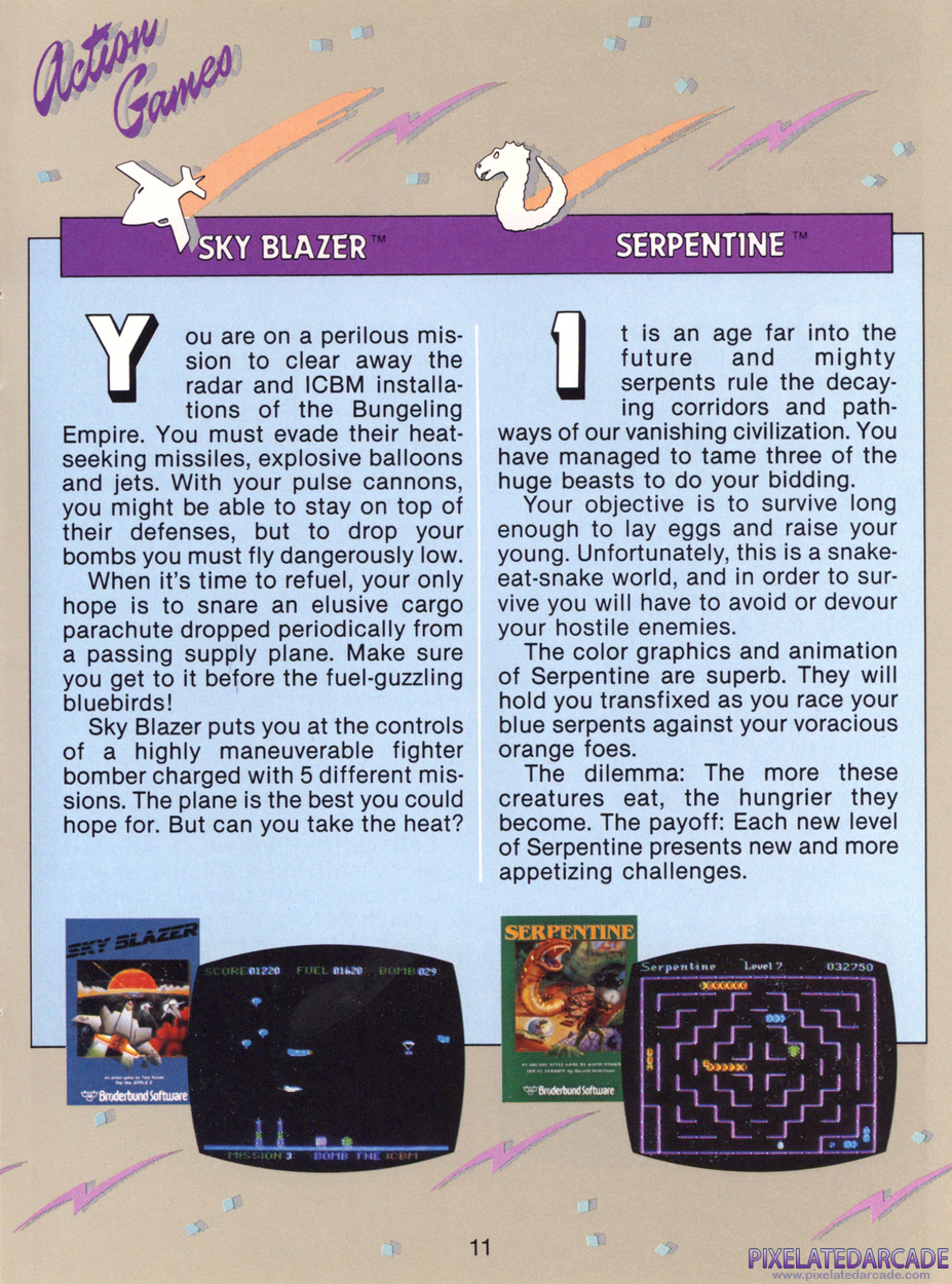 Star Blazer Advertisement: Brøderbund 1983 product catalog