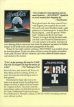 Zork in the Infocom 1987 product catalog