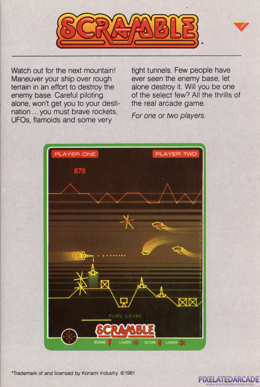 Scramble Advertisement: Vectrex 1982 product catalog