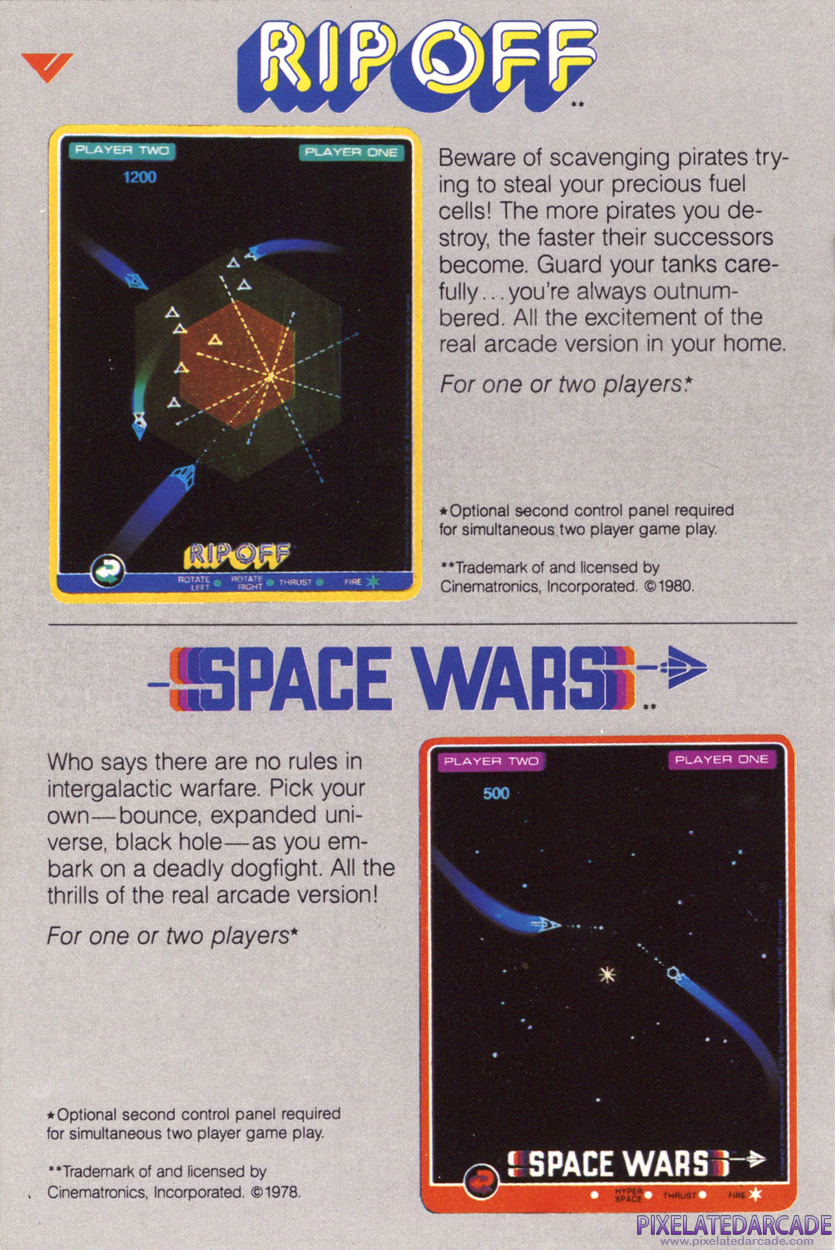 Rip Off Advertisement: Vectrex 1982 product catalog