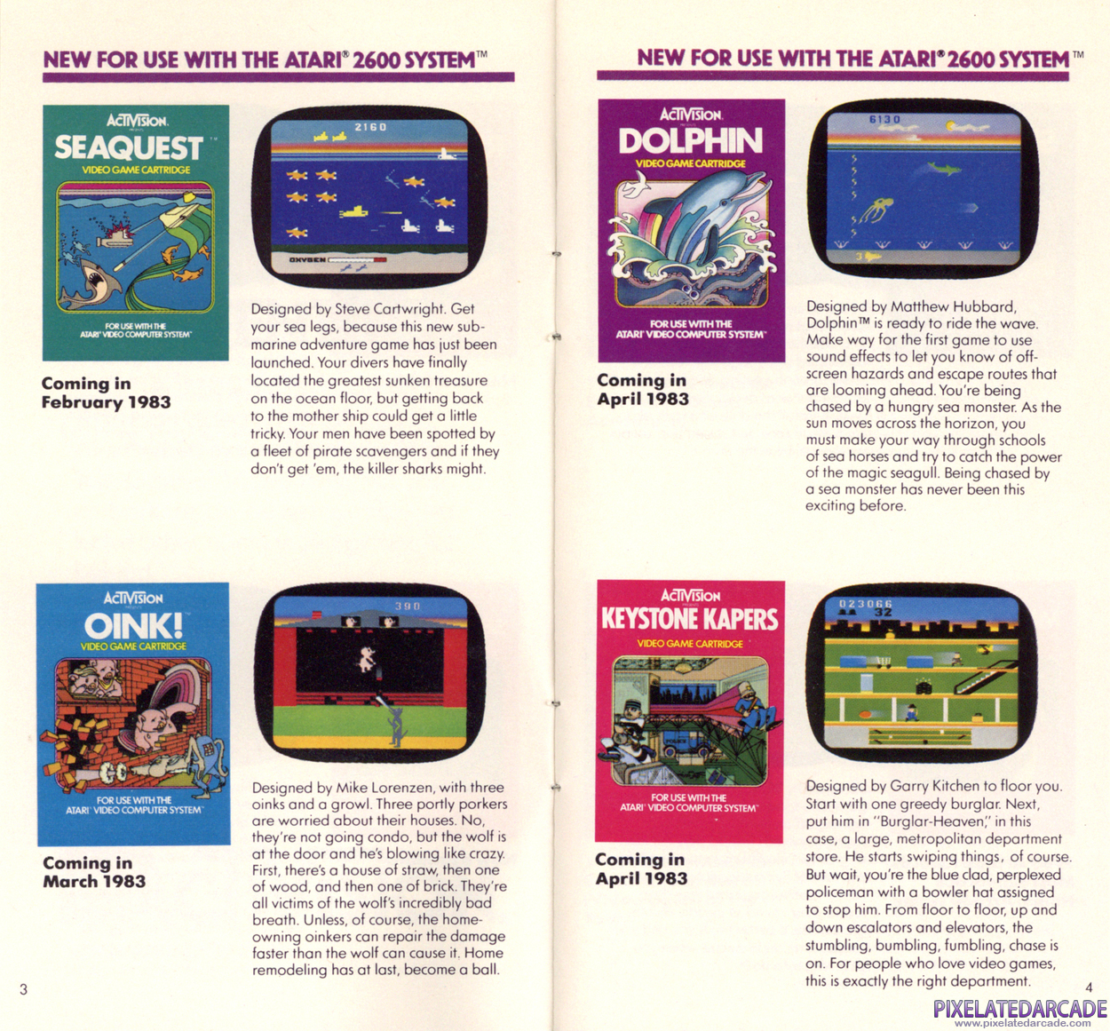 Seaquest Advertisement: Activision Winter/Spring 1983 product catalog