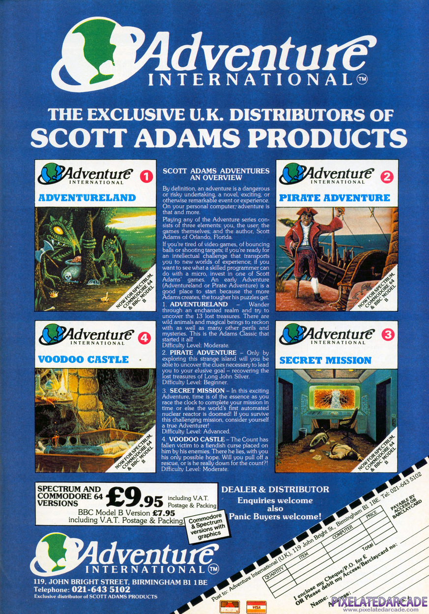 Adventureland Advertisement: Adventure International April 1984 magazine ad