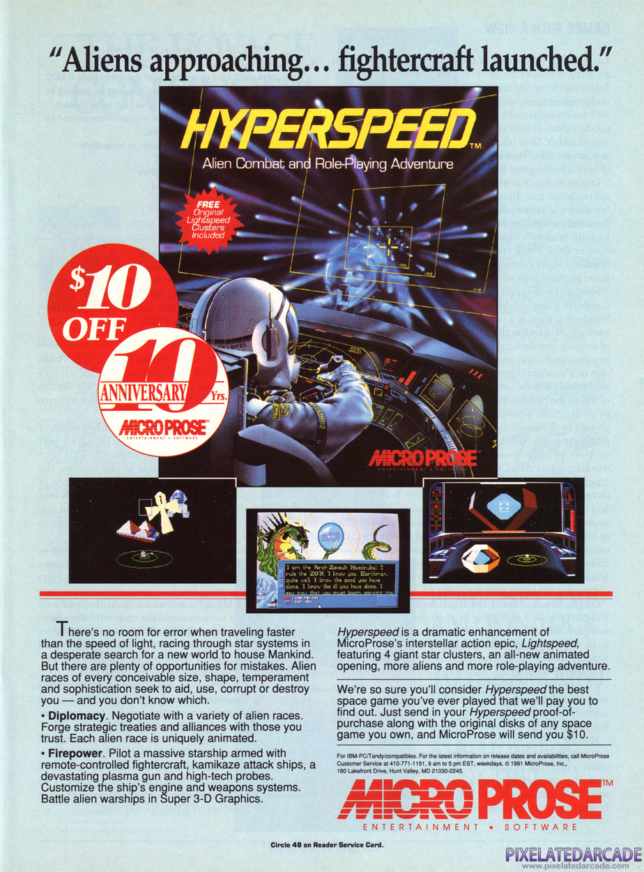 Hyperspeed Advertisement: January 1992 magazine ad