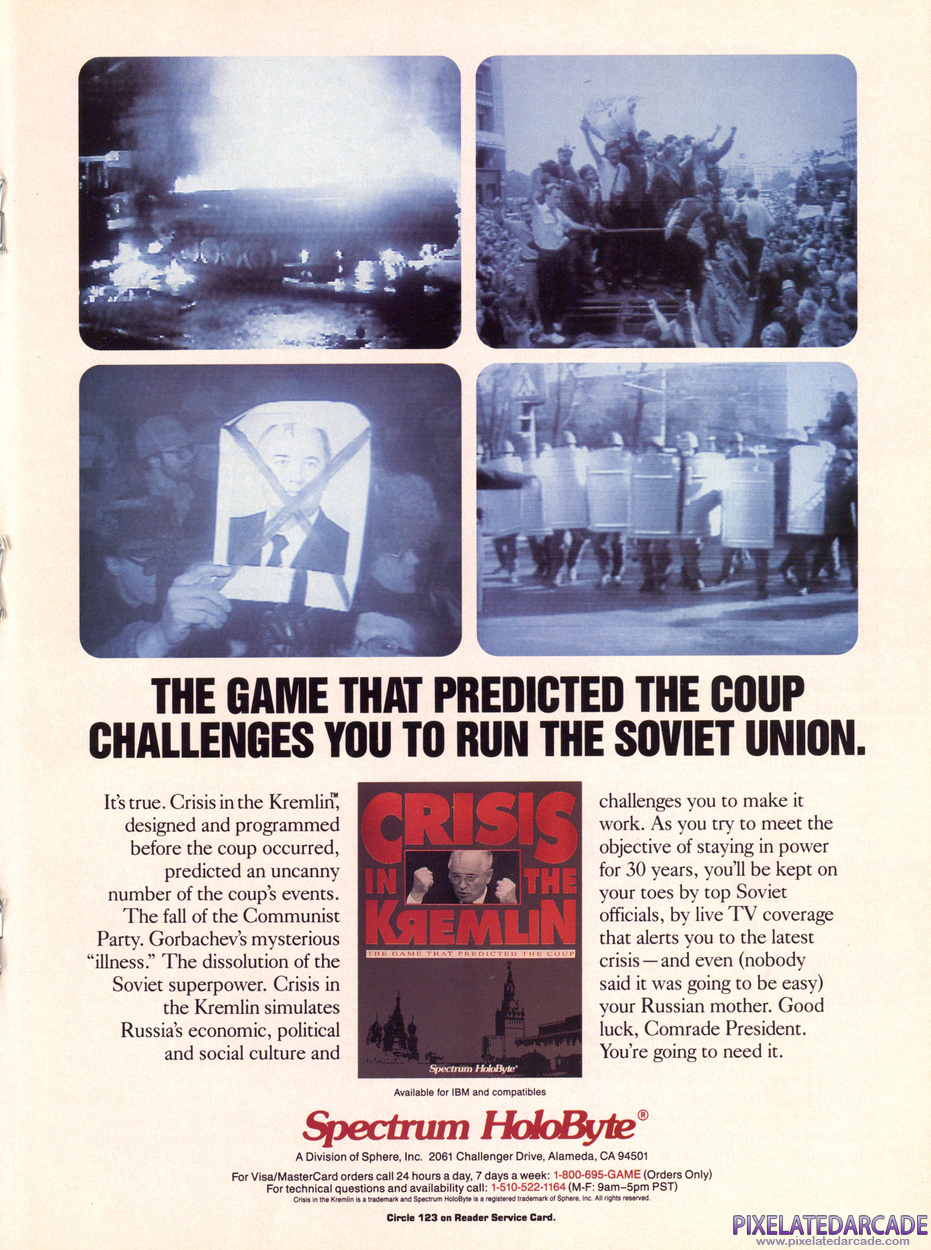 Crisis in the Kremlin Advertisement: January 1992 magazine ad