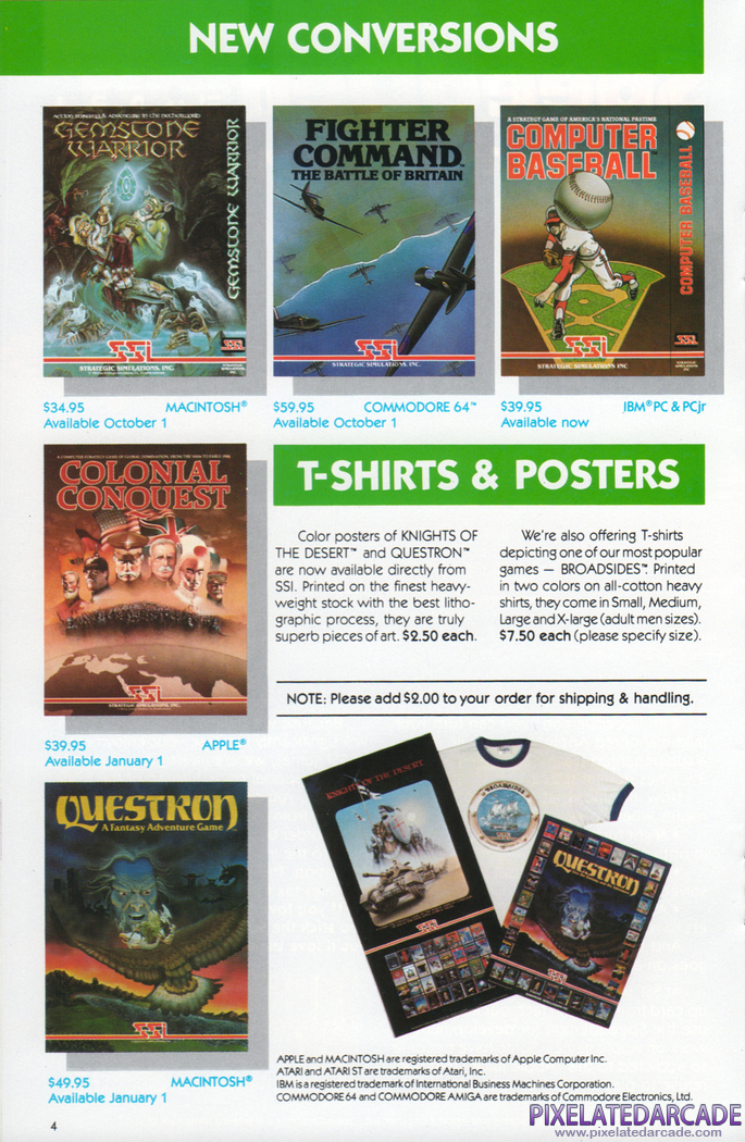 Computer Baseball Advertisement: Computer Baseball in the SSI Fall '85/Winter '86 product catalog