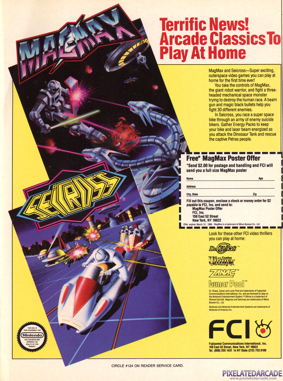Seicross Advertisement: April 1989 magazine ad