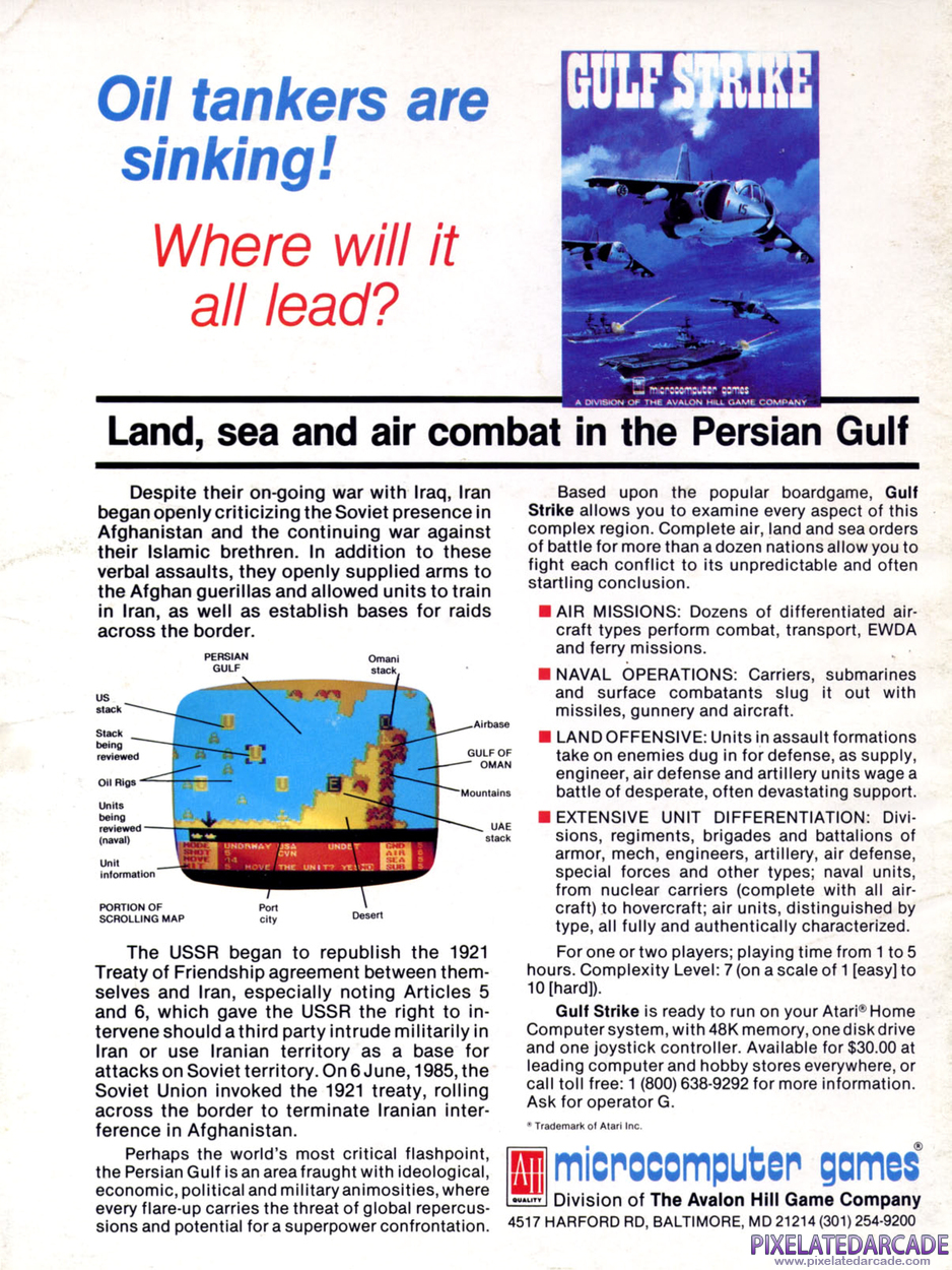 Gulf Strike Advertisement: October 1984 magazine ad