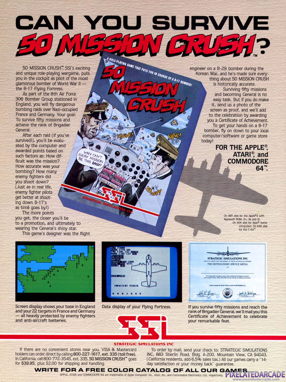 50 Mission Crush Advertisement: December 1984 magazine ad