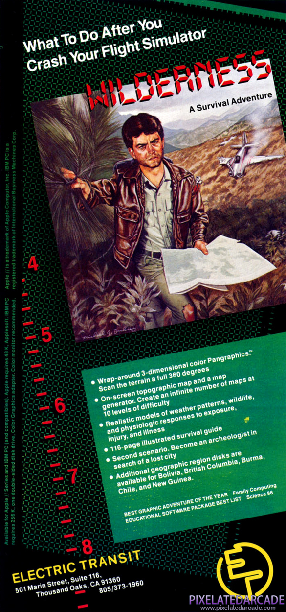 Wilderness: A Survival Adventure Advertisement: December 1986 magazine ad