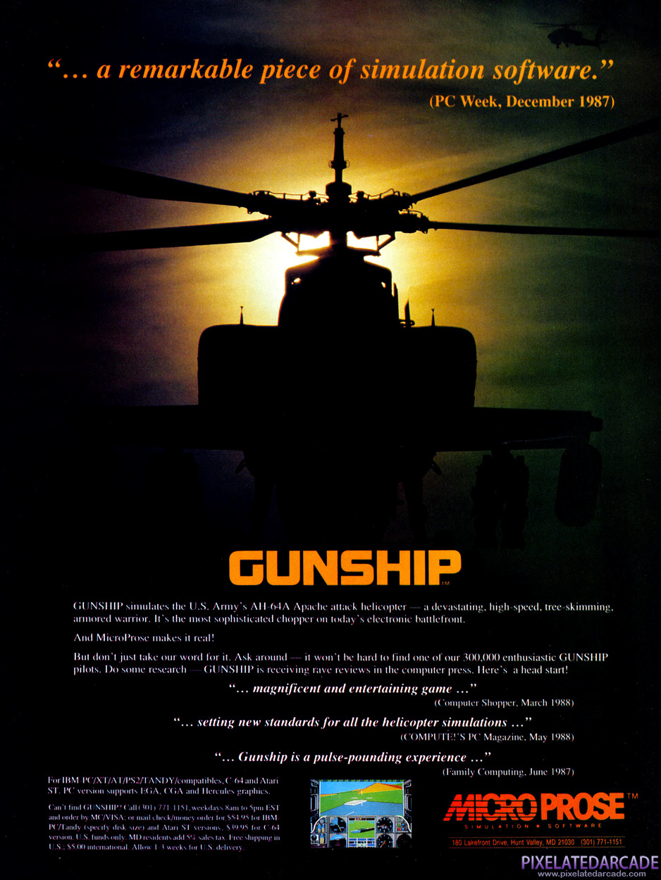 Gunship Advertisement: January 1989 magazine ad