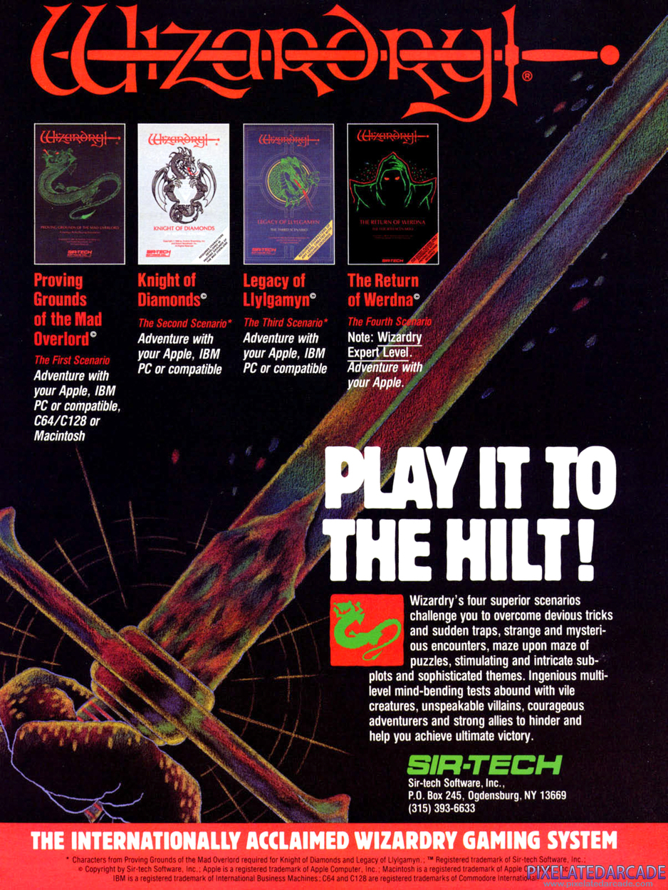 Wizardry: Proving Grounds of the Mad Overlord Advertisement: December 1987 magazine ad Wizardry: Proving Grounds of the Mad Overlord Advertisement: December 1987 magazine ad