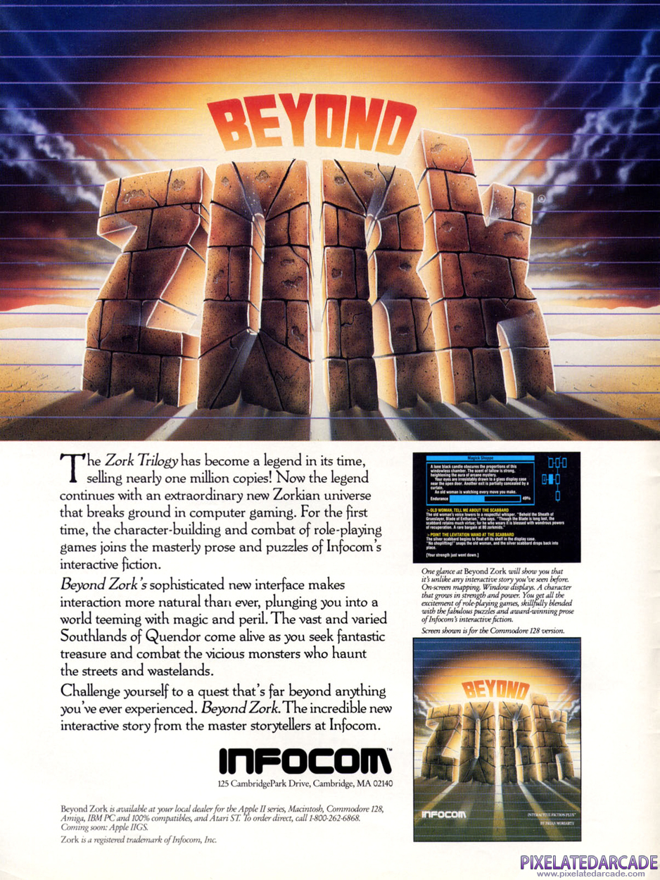 Beyond Zork: The Coconut of Quendor Advertisement: December 1987 magazine ad