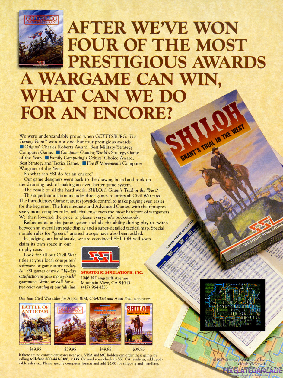 Shiloh: Grant's Trial in the West Advertisement: December 1987 magazine ad