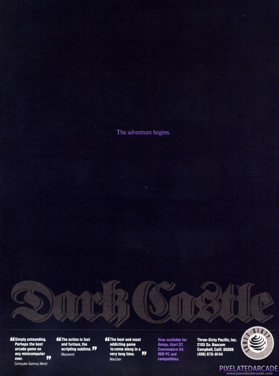 Dark Castle Advertisement: November 1987 magazine ad