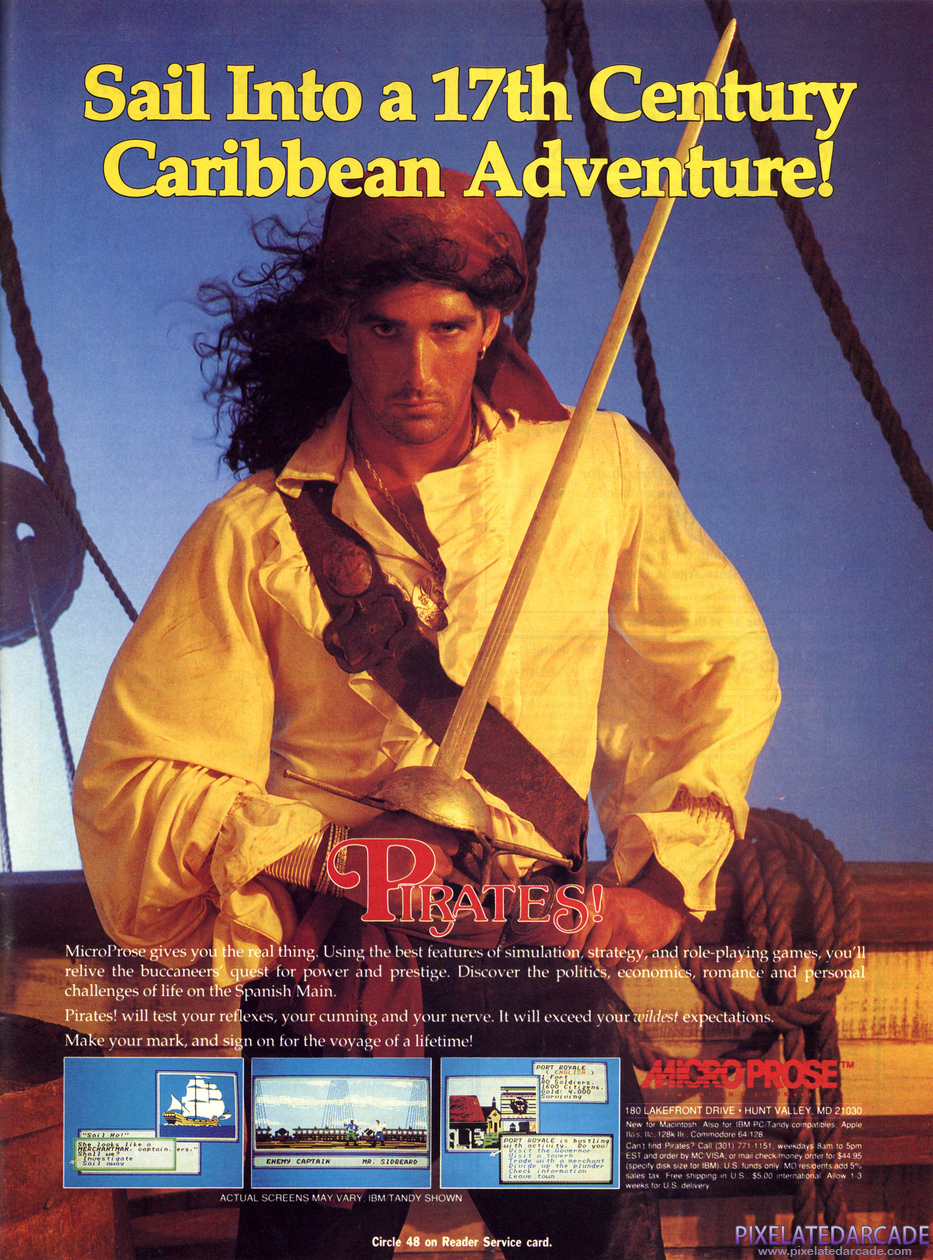 Sid Meier's Pirates! Advertisement: Fall 1988 magazine ad