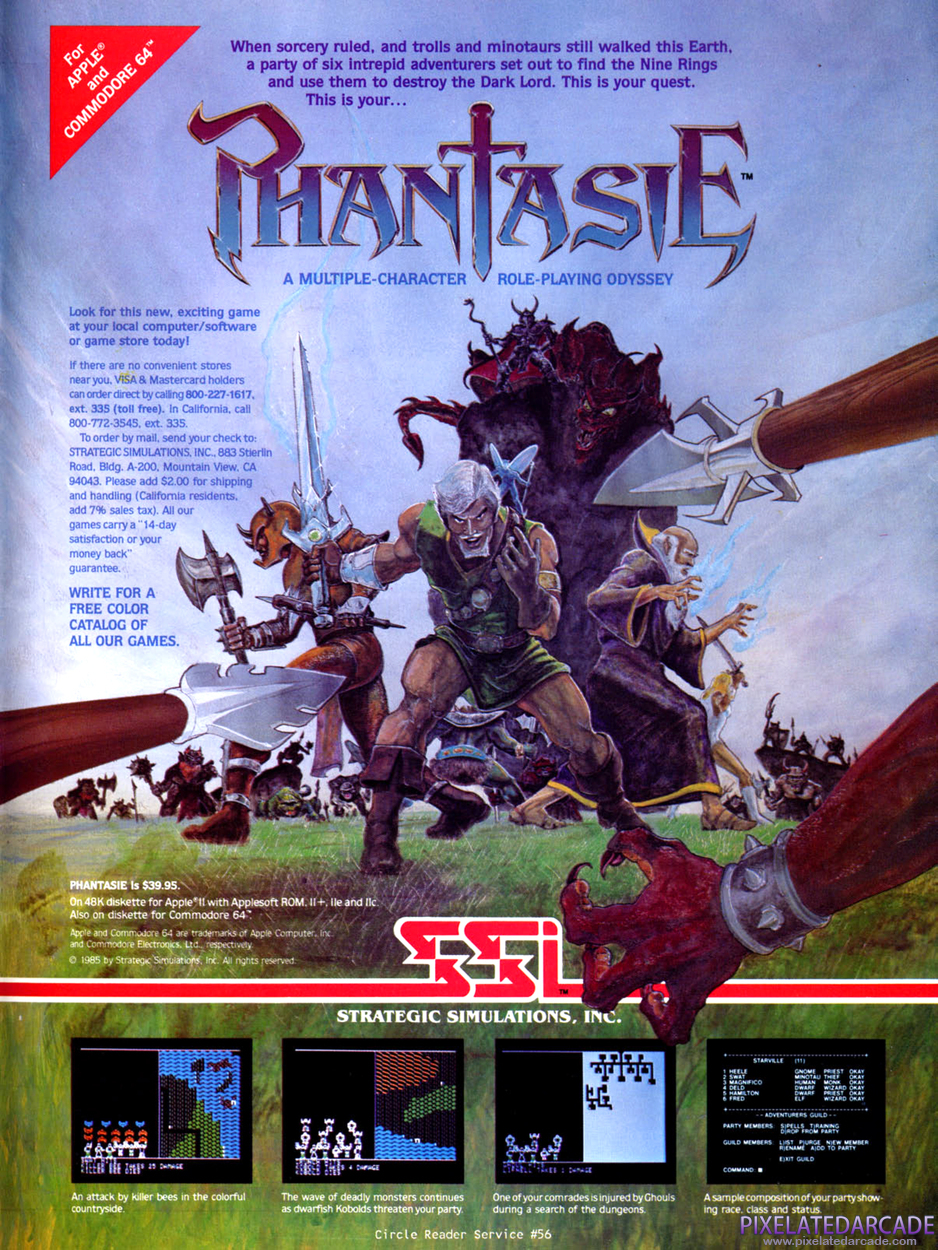 Phantasie Advertisement: June - July 1985 magazine ad