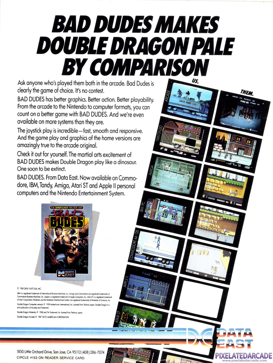 Bad Dudes vs. Dragon Ninja Advertisement: October 1989 magazine ad