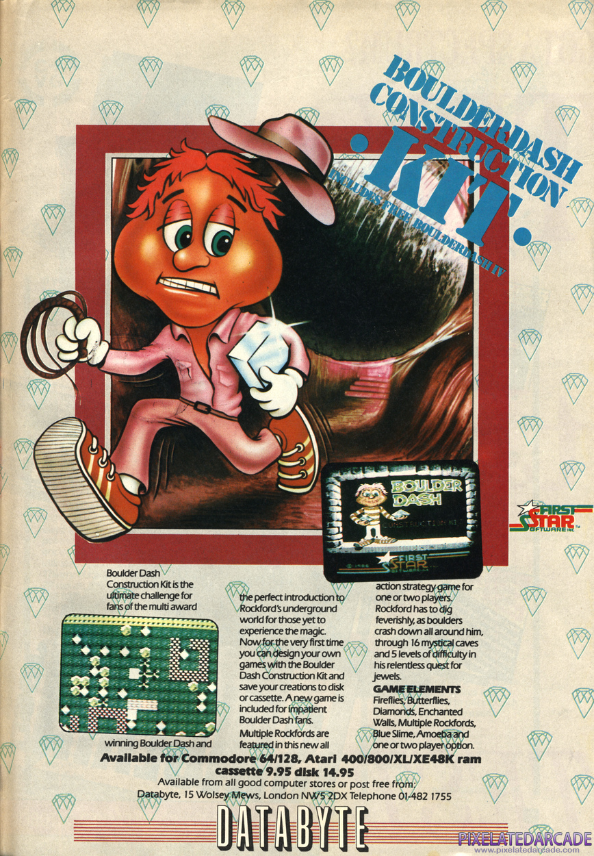 Boulder Dash Construction Kit Advertisement: November 1986 magazine ad