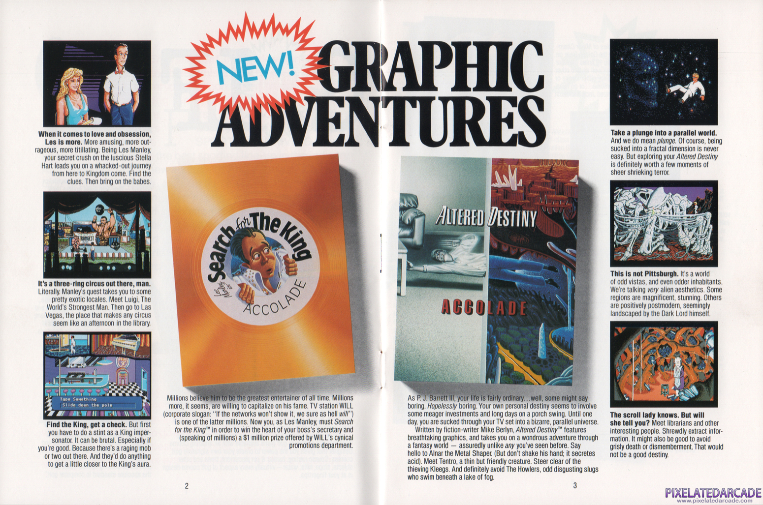 Altered Destiny Advertisement: Altered Destiny in the Accolade 1990 product catalog