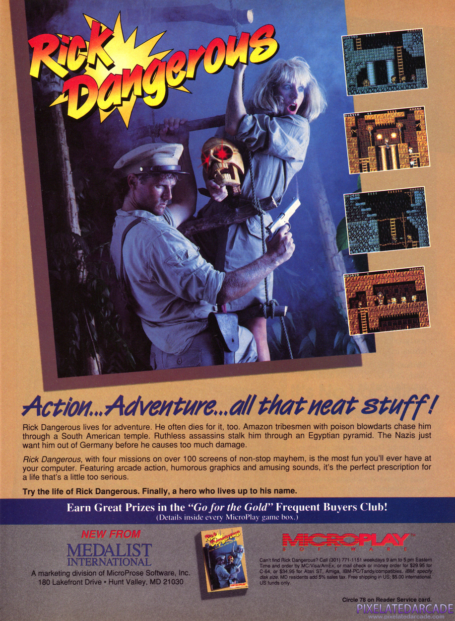 Rick Dangerous Advertisement: December 1989 magazine ad