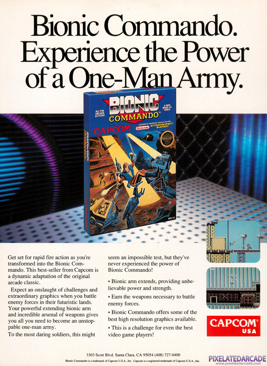 Bionic Commando Advertisement: April 1990 magazine ad